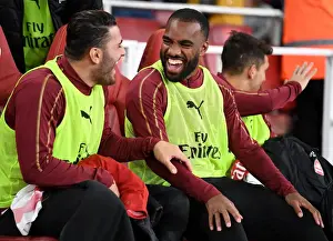 Arsenal V Brentford - Carabao Cup 2018-19 Prints: Alexandre Lacazette: Arsenal's Roaring Striker Gears Up for Arsenal vs