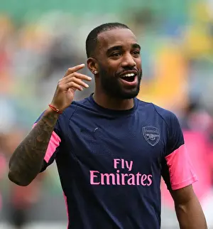 Sporting Lisbon V Arsenal 2018-19 Prints: Alexandre Lacazette: Preparing for Arsenal's Europa League Battle against Sporting Lisbon