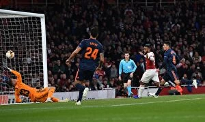 Images Dated 2nd May 2019: Alexandre Lacazette Scores Arsenal's Second Goal in Europa League Semi-Final vs Valencia