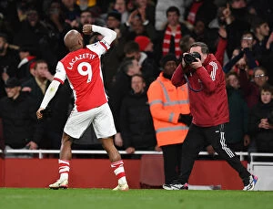 Images Dated 24th February 2022: Alexandre Lacazette Scores Arsenal's Second Goal vs. Wolverhampton Wanderers (2021-22)