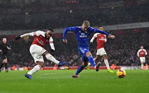 Arsenal V Cardiff City 2018-19 Prints: Alexandre Lacazette Scores Arsenal's Second Goal Against Cardiff City (2018-19)