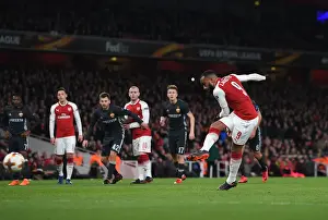 Arsenal V CSKA Moscow 2017-18 Prints: Alexandre Lacazette Scores Arsenal's Second Goal in Europa League Quarterfinal vs CSKA Moscow