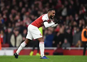 Arsenal V Fulham 2018-19 Prints: Alexandre Lacazette Scores Arsenal's Second Goal vs
