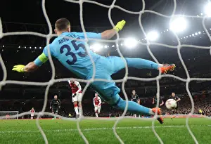 Arsenal V CSKA Moscow 2017-18 Prints: Alexandre Lacazette Scores Against Igor Akinfeev: Arsenal FC vs CSKA Moskva