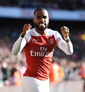 Arsenal V Watford 2018-19 Prints: Alexandre Lacazette's Brace: Arsenal FC Triumphs Over Watford FC in Premier League Showdown