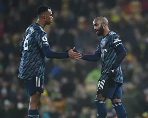 Norwich City V Arsenal 2021-22 Prints: Alexandre Lacazette's Brace: Arsenal's 4-0 Thrashing of Norwich City in Premier League