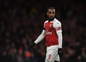 Arsenal V Manchester United FA Cup 2018-19 Prints: Alexandre Lacazette's Determined Gaze: Arsenal vs Manchester United in FA Cup Showdown