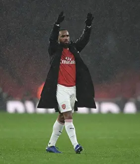Arsenal V Manchester United 2018-19 Prints: Alexandre Lacazette's Emotional Reaction: Arsenal vs Manchester United (2018-19)