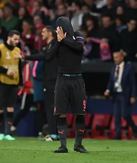 Atletico Madrid V Arsenal 2017-18 Prints: Alexandre Lacazette's Emotional Reaction: Atletico Madrid vs