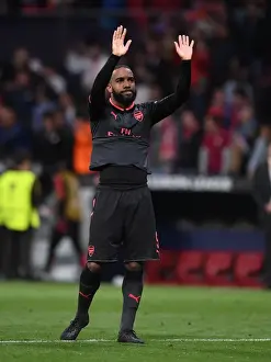 Atletico Madrid V Arsenal 2017-18 Prints: Alexandre Lacazette's Emotional Reaction: Atletico Madrid vs
