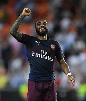 Alexandre Lacazette's Euphoric Europa League Semi-Final Victory Celebration: Arsenal's Triumph over Valencia (2018-19)