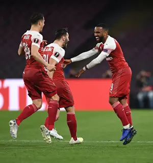 Alexandre Lacazette's Euphoric Goal Celebration: Arsenal's Europa League Triumph over Napoli (2018-19)