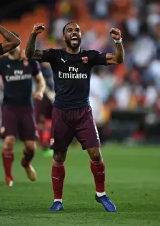 Alexandre Lacazette's Europa League Celebration: Arsenal Secures Semi-Final Victory over Valencia