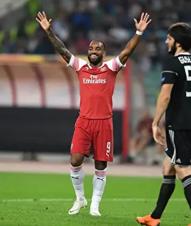 Qarabag V Arsenal 2018-19 Prints: Alexandre Lacazette's Hat-Trick: Arsenal Crush Qarabag in Europa League