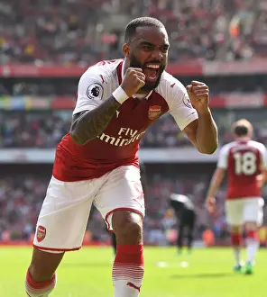 Arsenal V West Ham United 2017-18 Prints: Alexandre Lacazette's Hat-Trick: Arsenal's Commanding 3-0 Victory Over West Ham United (April 2018)