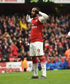 Arsenal V Stoke City 2017-18 Prints: Alexandre Lacazette's Hat-Trick: Arsenal's Triumph Over Stoke City in Premier League