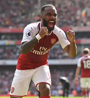 Arsenal V West Ham United 2017-18 Prints: Alexandre Lacazette's Hat-Trick: Arsenal's Triumphant 3-0 Victory Over West Ham United (April 2018)