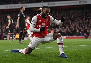 Images Dated 6th December 2019: Alexandre Lacazette's Thrilling Goal: Arsenal's Victory over Brighton & Hove Albion