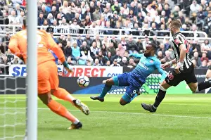 Newcastle United V Arsenal 2017-18 Prints: Alexandre Lacazette's Thrilling Goal: Arsenal Triumphs Over Newcastle United (April 2018)