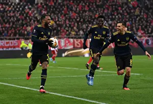 Olympiacos V Arsenal 2019-20 Prints: Alexandre Lacazette's Thrilling Goal Celebration: Arsenal's Europa League Victory Moment (2020)