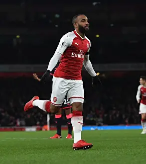 Alexandre Lacazette's Thrilling Goal Celebration: Arsenal's Victory Moment Against Huddersfield Town, Premier League 2017-18