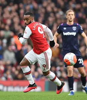 Arsenal V West Ham United 2019-20 Prints: Alexis Lacazette in Action: Arsenal vs. West Ham United, Premier League 2019-2020
