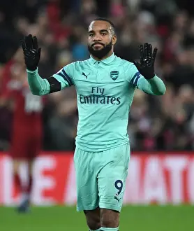 Liverpool V Arsenal 2018-19 Prints: Alexis Lacazette Applauding Arsenal Fans After Liverpool vs Arsenal Premier League Match (2018-19)
