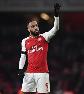 Arsenal V Crystal Palace 2017-18 Prints: Alexis Lacazette Celebrates with Fans: Arsenal's Victory over Crystal Palace (2017-18)