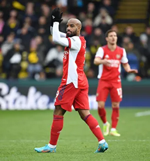 Watford V Arsenal 2021-22 Prints: Alexis Lacazette Celebrates with Fans: Watford vs. Arsenal, Premier League 2021-22