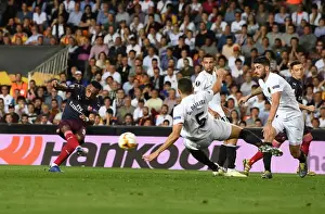 Valencia CF V Arsenal 2018-19 Prints: Alexis Lacazette Scores in Arsenal's Europa League Victory over Valencia