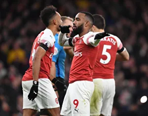 Arsenal V Fulham 2018-19 Prints: Alexis Lacazette Scores Second Goal: Arsenal vs. Fulham, Premier League 2018-19