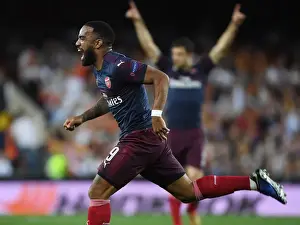 Valencia CF V Arsenal 2018-19 Prints: Alexis Lacazette's Brace: Arsenal Advances to Europa League Final vs