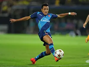 Borussia Dortmund V Arsenal 2014-15 Prints: Alexis Sanchez: In Action for Arsenal Against Borussia Dortmund in the 2014-15 UEFA Champions League