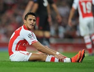 Images Dated 27th August 2014: Alexis Sanchez in Action: Arsenal FC vs Besiktas JK, UEFA Champions League Qualifiers (2014)