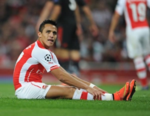 Arsenal V Besiktas 2014/15 Prints: Alexis Sanchez in Action: Arsenal FC vs Besiktas JK