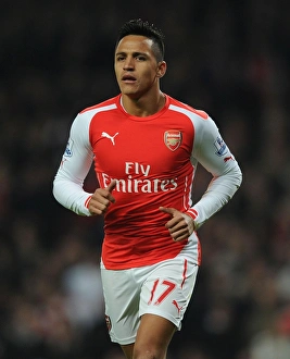 Arsenal V Manchester United 2014-15 Prints: Alexis Sanchez: In Action for Arsenal Against Manchester United, Premier League 2014-15