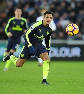Swansea City V Arsenal - 2016-17 Prints: Alexis Sanchez: In Action for Arsenal Against Swansea City, Premier League 2016-17