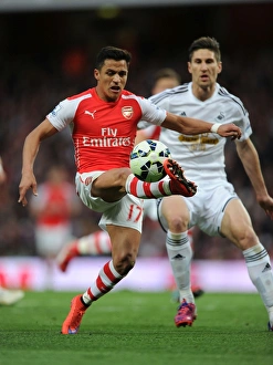 Arsenal Swansea City 2014/15 Prints: Alexis Sanchez in Action: Arsenal vs. Swansea City (2014/15 Premier League)