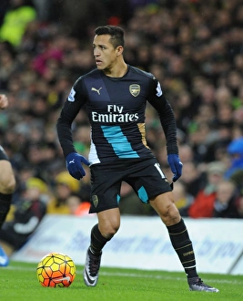 Norwich City V Arsenal 2015-16 Prints: Alexis Sanchez in Action: Arsenal vs. Norwich City, Premier League 2015-16