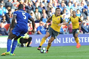 Leicester City V Arsenal 2016-17 Prints: Alexis Sanchez in Action: Arsenal vs. Leicester City, Premier League 2016-17