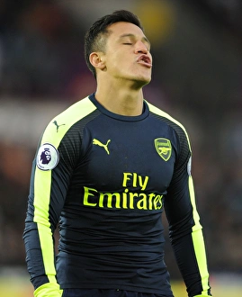 Swansea City V Arsenal - 2016-17 Prints: Alexis Sanchez in Action: Arsenal vs. Swansea City, Premier League 2016-17