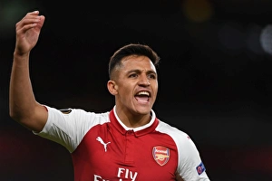 Arsenal V FC Köln 2017-18 Prints: Alexis Sanchez in Action: Arsenal vs. 1. FC Koeln, UEFA Europa League (2017)