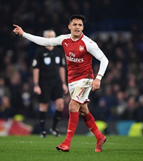 Chelsea V Arsenal - Carabao Cup 1/2 Final 1st Leg 2017-18 Prints: Alexis Sanchez in Action: Arsenal vs. Chelsea - Carabao Cup Semi-Final (2017-18)