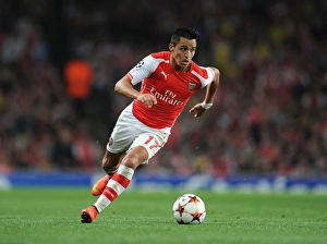 Arsenal V Besiktas 2014/15 Prints: Alexis Sanchez in Action: Arsenal vs Besiktas, 2014 UEFA Champions League
