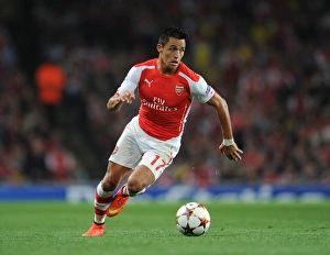 Arsenal V Besiktas 2014/15 Prints: Alexis Sanchez in Action: Arsenal vs Besiktas, 2014 UEFA Champions League