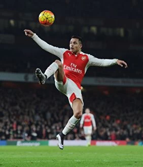 Images Dated 24th January 2016: Alexis Sanchez in Action: Arsenal vs Chelsea, Premier League 2015-16