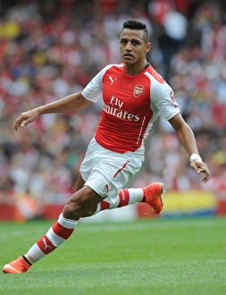 Arsenal V AS Monaco 2014-15 Prints: Alexis Sanchez in Action: Arsenal vs AS Monaco, Emirates Cup 2014
