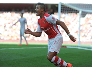 Arsenal V AS Monaco 2014-15 Prints: Alexis Sanchez in Action: Arsenal vs AS Monaco, Emirates Cup 2014
