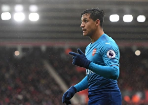 Southampton V Arsenal 2017-18 Prints: Alexis Sanchez in Action: Arsenal vs Southampton, Premier League 2017-18