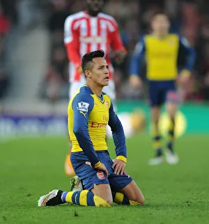 Stoke City V Arsenal 2014-15 Prints: Alexis Sanchez in Action: Arsenal vs Stoke City, Premier League 2014-15